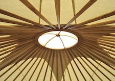 Interior of yurt roof