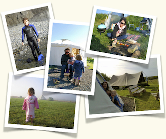 Photos of campers on holiday in Pembrokeshire